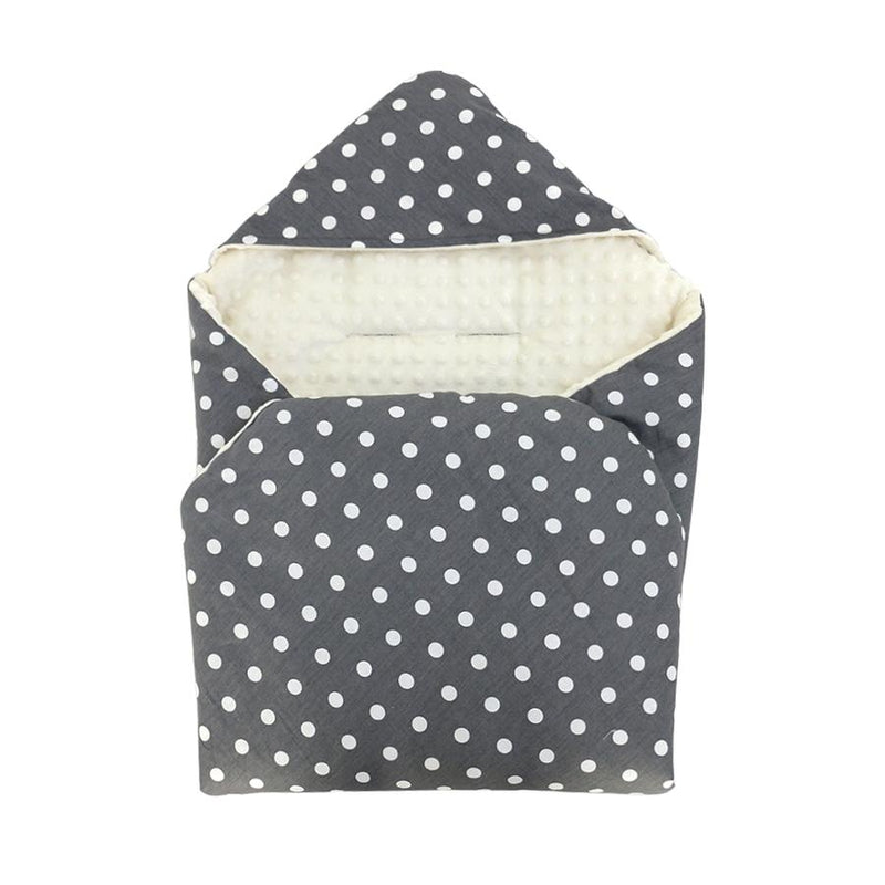 Little Love Blanket 3 Point- Grey And White Spot