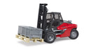 Bruder 02513 - Linde HT160 stacker with pallet and 3 pallet cages