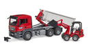 Bruder 03767 - MAN TGS truck with roll-off container and Schäffer yard loader