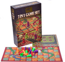 2 in 1 Game Set - Snakes & Ladders And Ludo Board Games