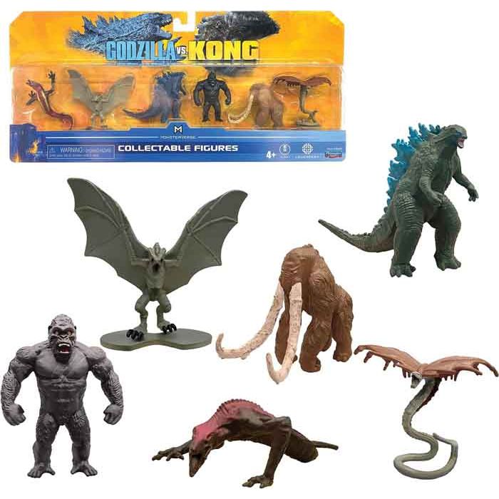 Godzilla vs Kong Monsterverse Collectable Mini Figures 6 Pack