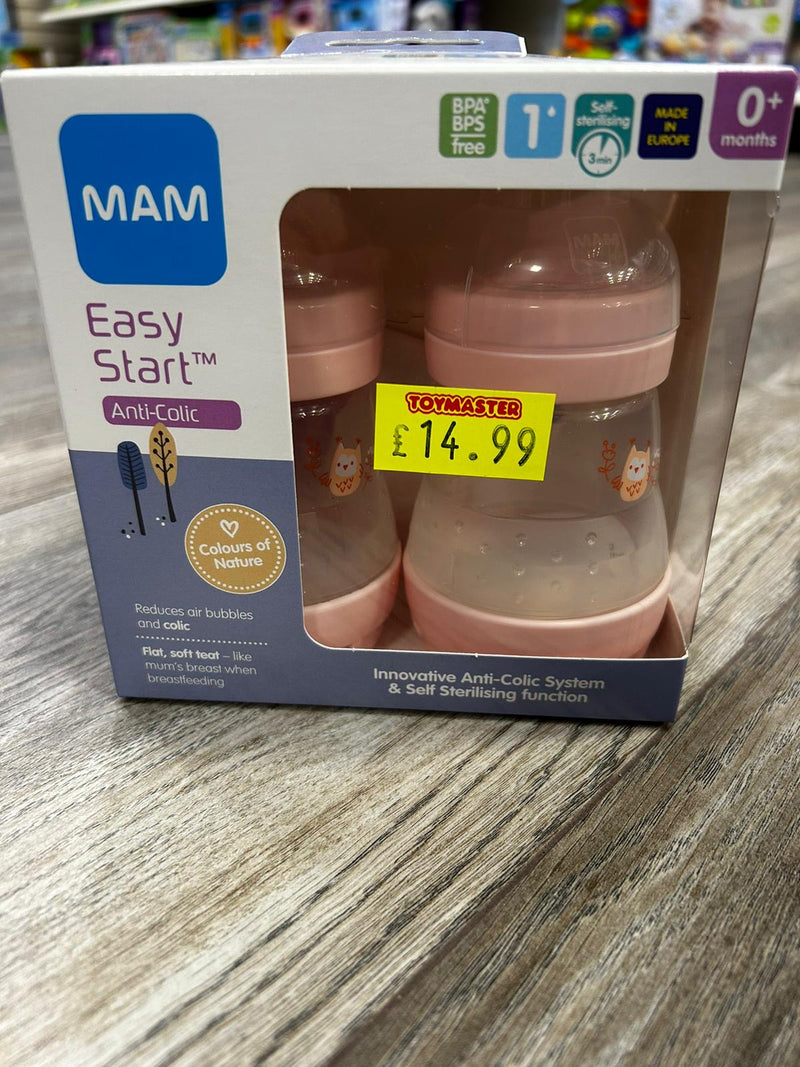 MAM Easy Start Baby Bottles 2 Pack (Pink)