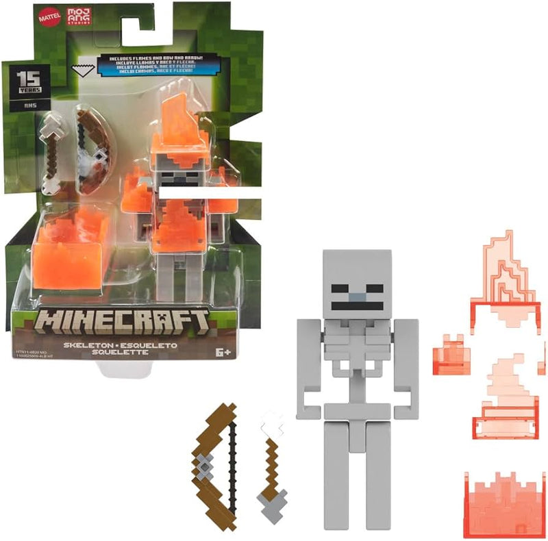 Minecraft: Skeleton With Bow, Arrow & Flames Action Figure