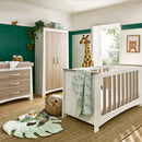 Ada 3 Piece Furniture Set (Cot Bed, Dresser & Wardrobe) (White & Ash)