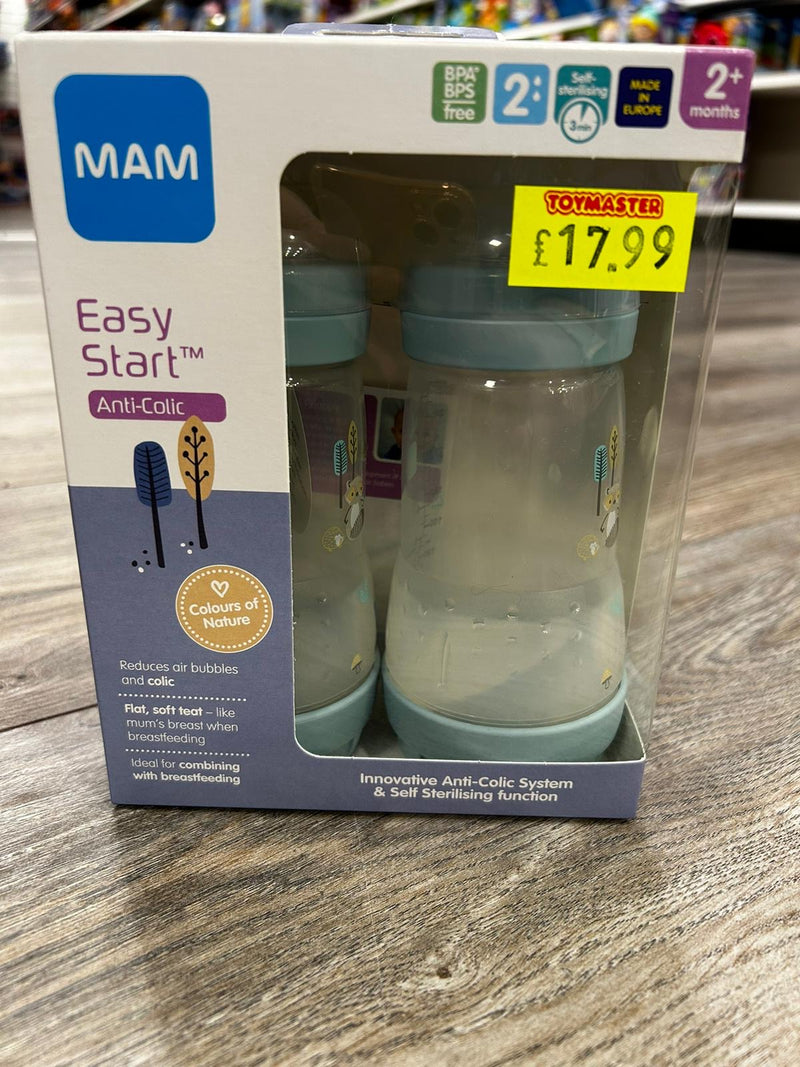 MAM Easy Start Baby Bottles 2 Pack (Blue)