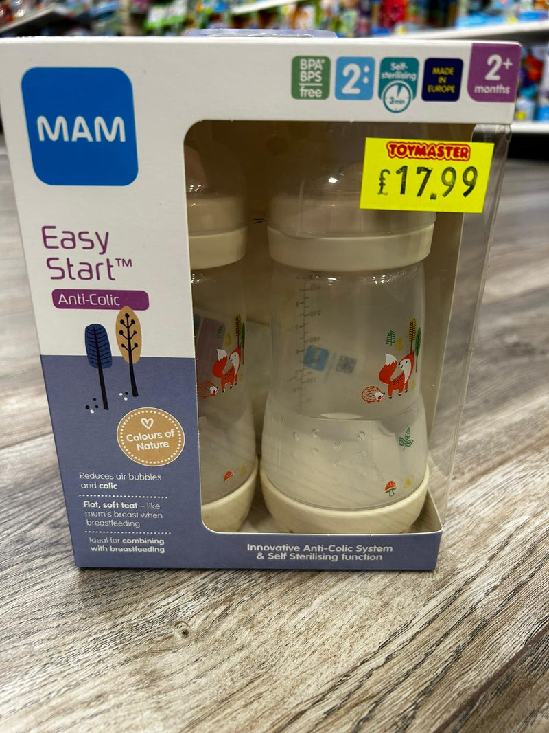 MAM Easy Start Baby Bottles 2 Pack (White)