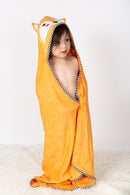 BeingBaby Luxury Bamboo Cotton Hooded Towel & Face Cloth - Fox