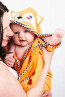 BeingBaby Luxury Bamboo Cotton Hooded Towel & Face Cloth - Fox