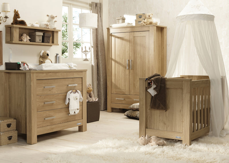 BabyStyle: Bordeaux Oak 3 Piece Furniture Set (Cot Bed, Wardrobe & Dresser)