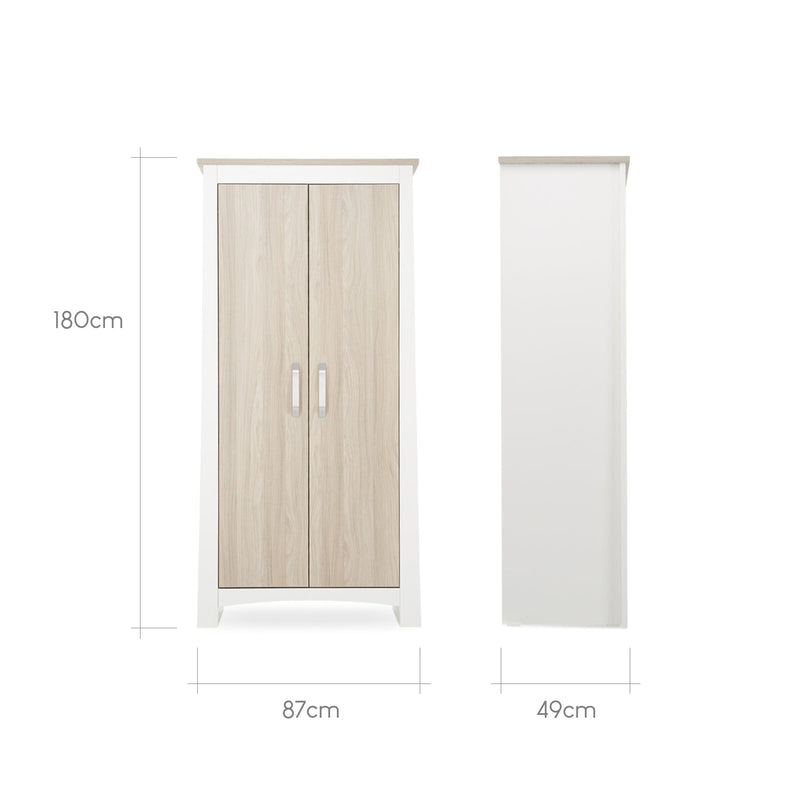 Cuddle Co Ada Wardrobe - White & Ash