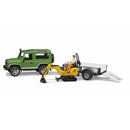 Bruder 2593 - Landrover With Trailer And JCB