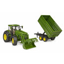 Bruder 3155 - John Deere 7R 350 With Front Loader & Tipping Trailer 1:16