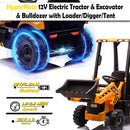 Kids 12v JCB Digger With Backhoe - Parent Control