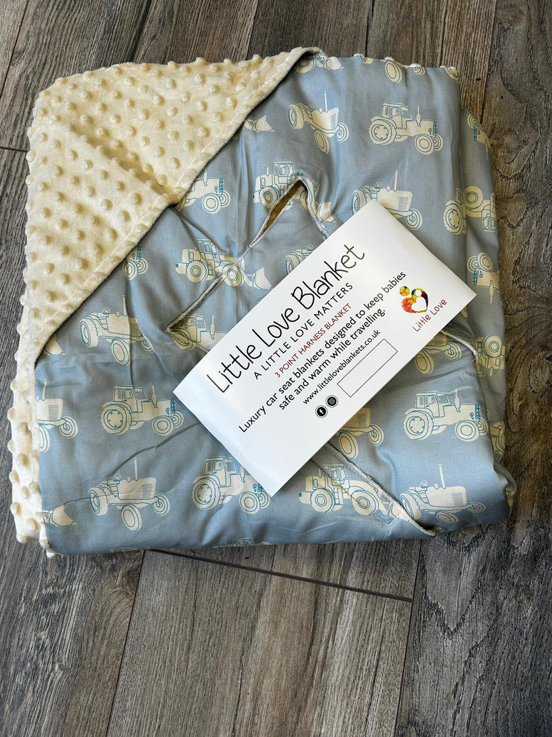 Little Love Blanket - 3 Point - Blue Tractor