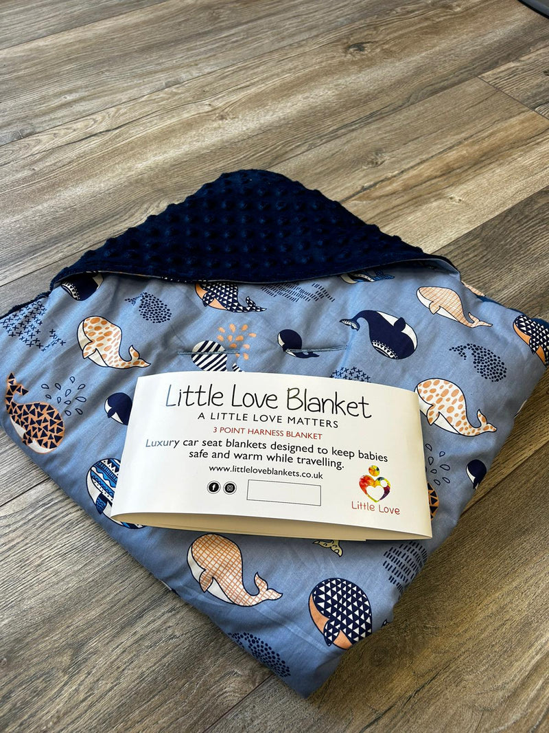 Little Love Blanket - 3 Point - Whales