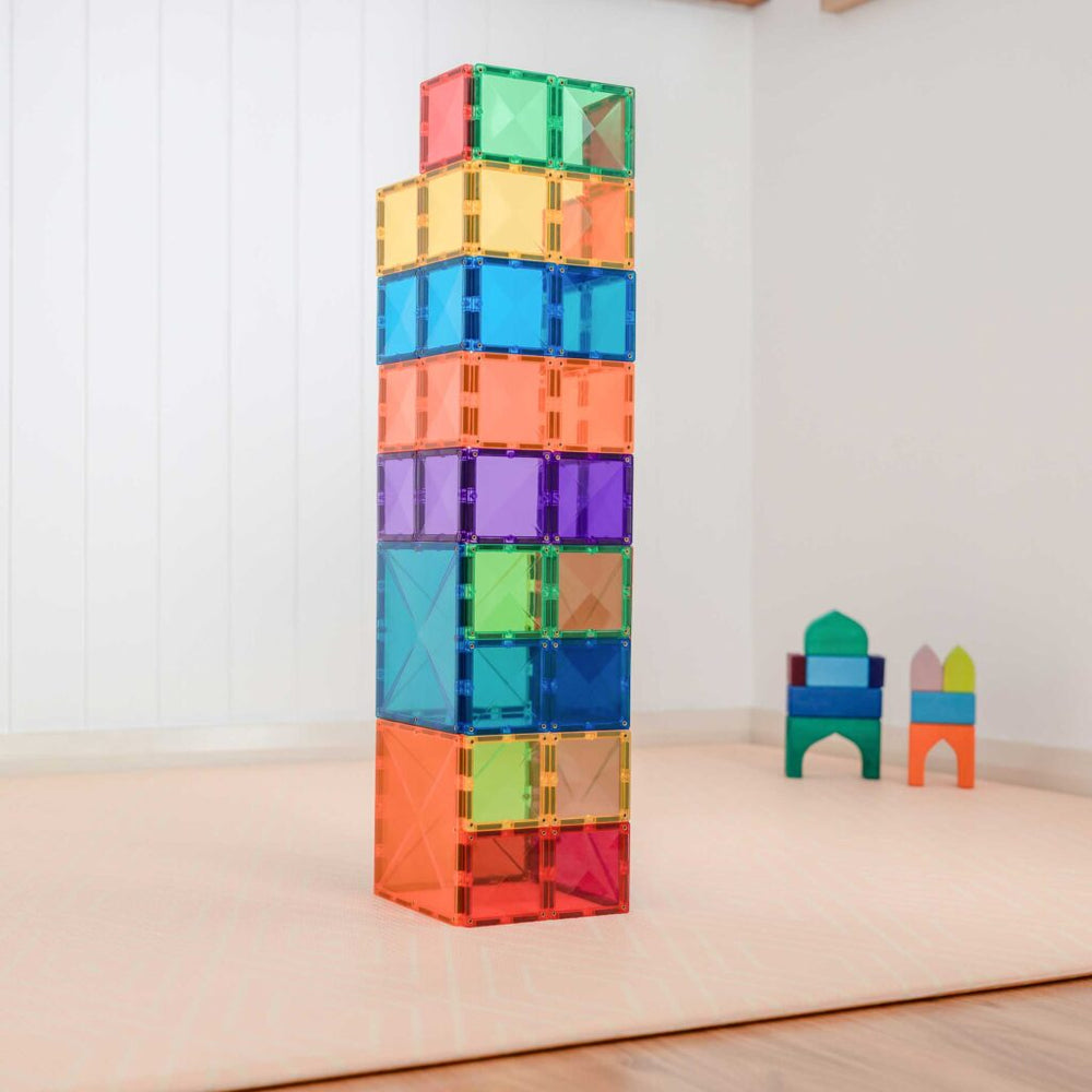 知育玩具 CONNETIX MAGNETIC TILES Connetix Magnetic Tiles Rainbow (60 Piece)
