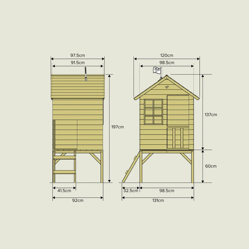 TP Toys: Sunnyside Wooden Tower Playhouse - FSC® certified