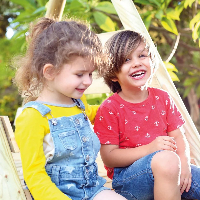 TP Knightswood Double Wooden Swing & Slide Set - FSC® certified