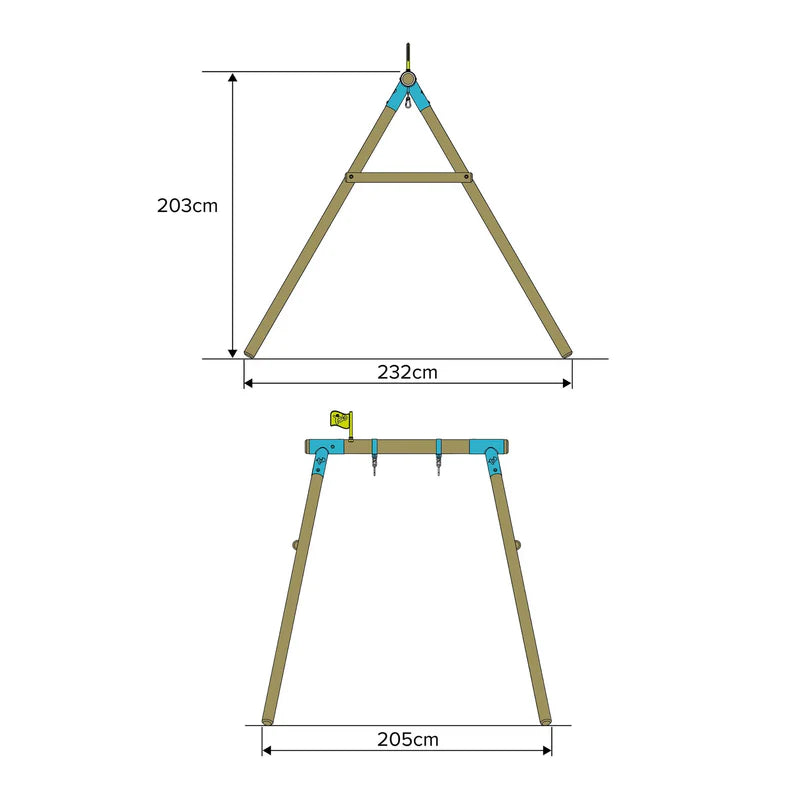 TP Toys: Sherwood Single Wooden Swing Frame - FSC® certified