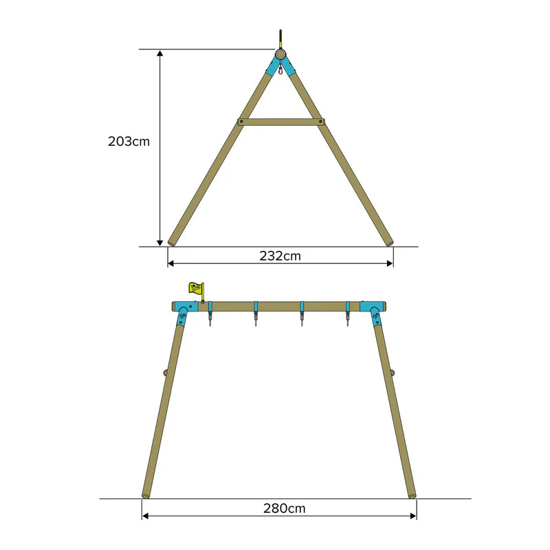 TP Toys: Sherwood Double Wooden Swing Frame - FSC® certified