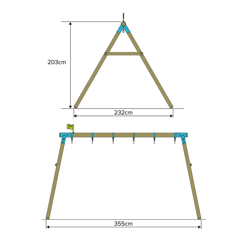 TP Toys: Sherwood Triple Wooden Swing Frame - FSC® certified