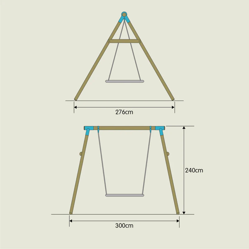 TP Toys: Knightswood Double Wooden Swing Set With Giant Nest Swing - FSC® certified