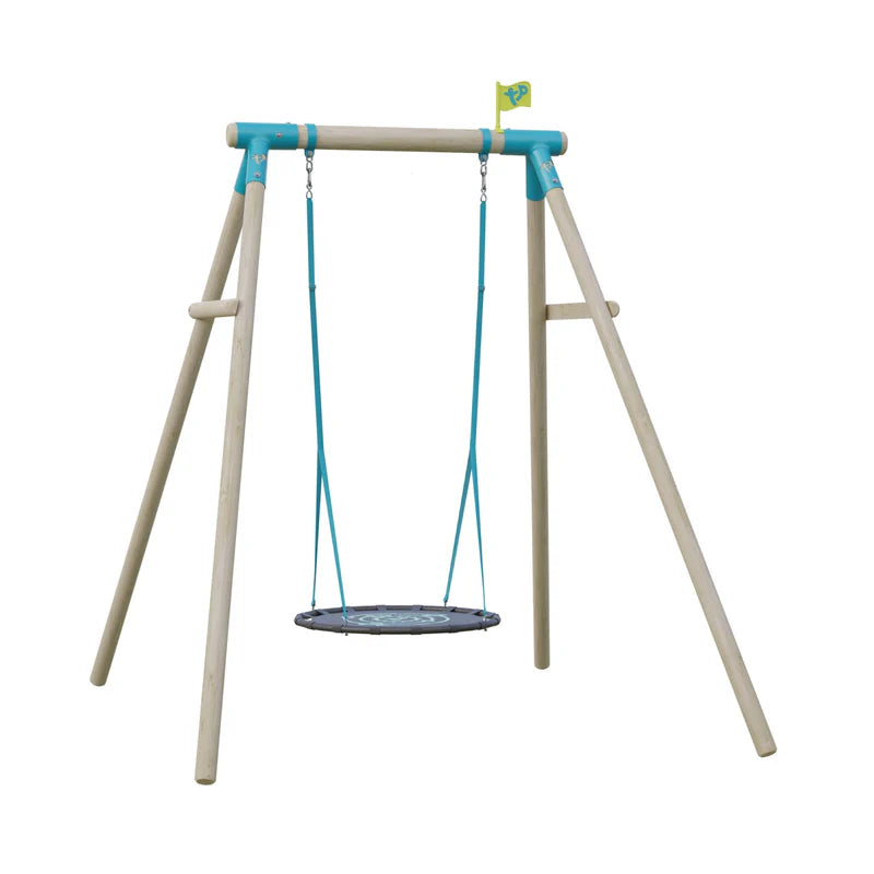 TP Knightswood Single Wooden Swing Set With Nest Swing - FSC® certified