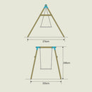 TP Toys: Knightswood Single Wooden Swing Set With Nest Swing - FSC® certified