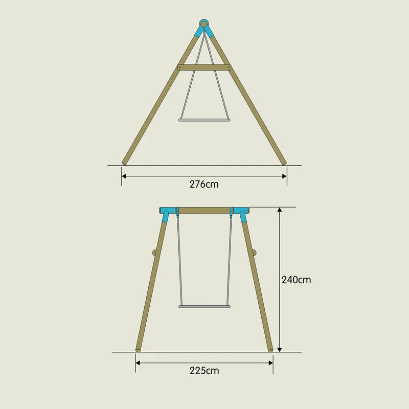 TP Knightswood Single Wooden Swing Set With Nest Swing - FSC® certified