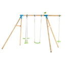 TP Toys: Knightswood Triple Wooden Swing Set With Glide Ride And Button Seat - FSC® certified