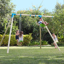TP Toys: Knightswood Triple Wooden Swing Set With Glide Ride And Button Seat - FSC® certified