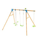 TP Toys: Knightswood Triple Wooden Swing Set With Glide Ride And Button Seat - FSC® certified