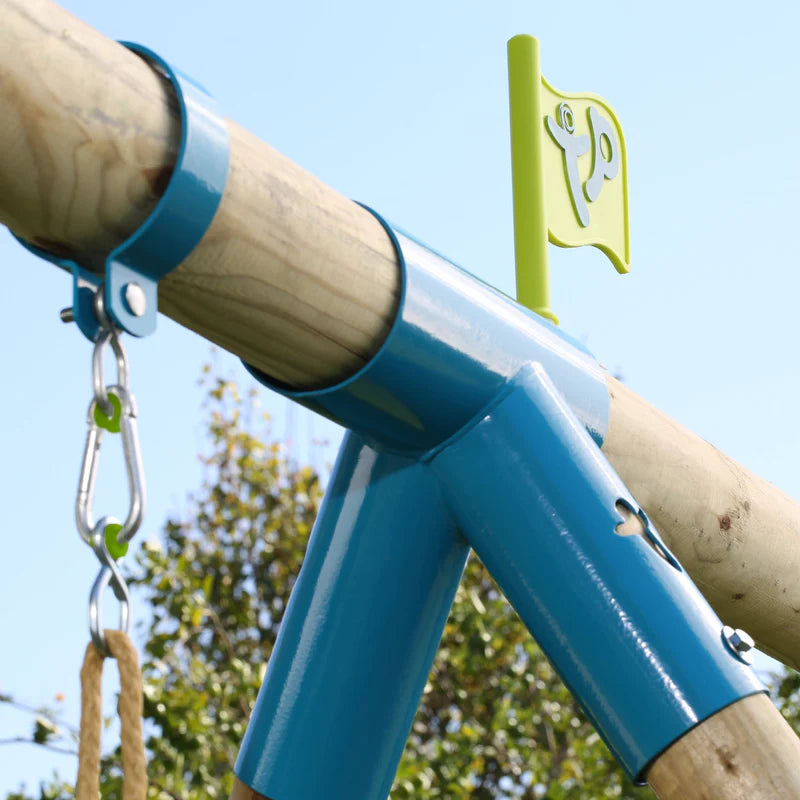 TP Toys: Knightswood Triple Wooden Swing Set With Glide Ride And Button Seat - FSC® certified