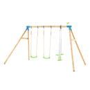TP Toys: Knightswood Triple Wooden Swing Set With Glide Ride - FSC® certified