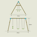 TP Toys: Knightswood Triple Wooden Swing Set With Glide Ride - FSC® certified