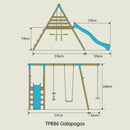 TP Toys: Knightswood Triple Wooden Swing & Slide Set With Glide Ride & Button Seat - FSC® certified