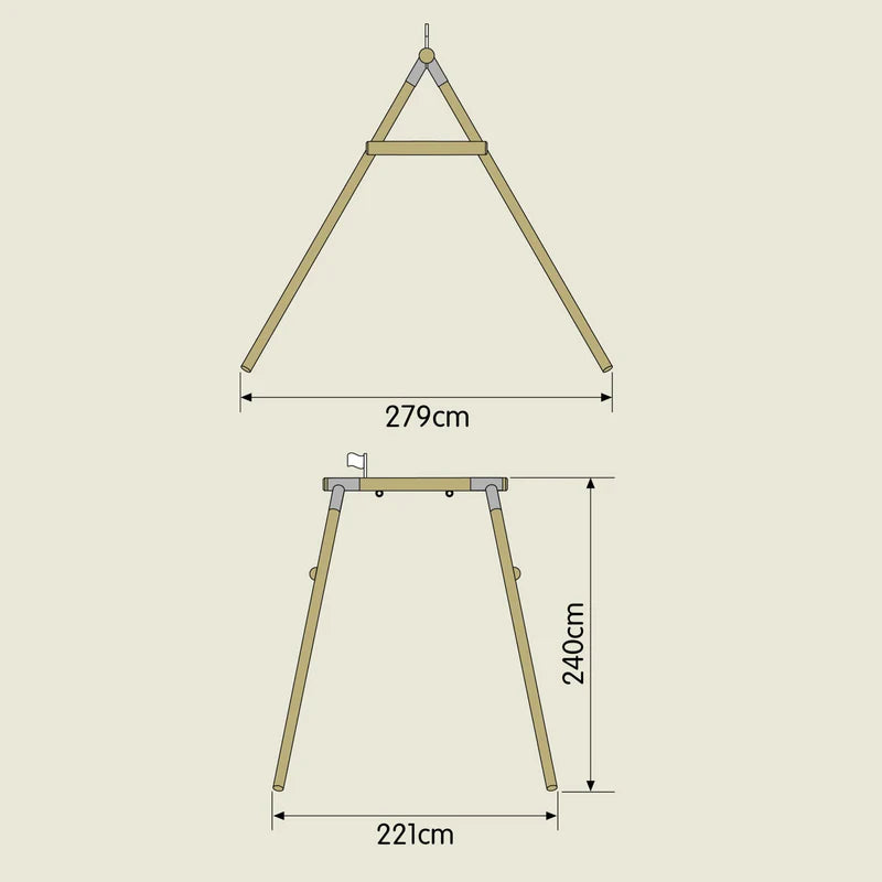 TP Toys: Knightswood Wooden Single Swing Frame - FSC® certified