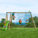 TP Toys: Knightswood Triple Wooden Swing & 8ft Slide Set - FSC® certified