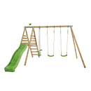 TP Toys: Knightswood Triple Wooden Swing & 8ft Slide Set - FSC® certified