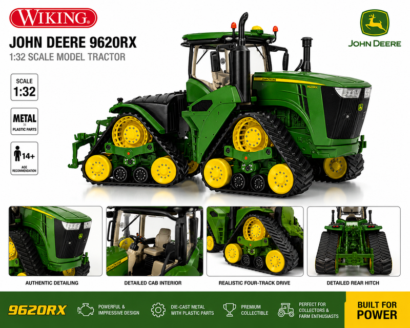 Wiking John Deere 9620RX 1:32 Scale Model Tractor