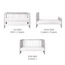 Tutti Bambini Modena 3 in 1 Cot Bed (Grey Ash/White)