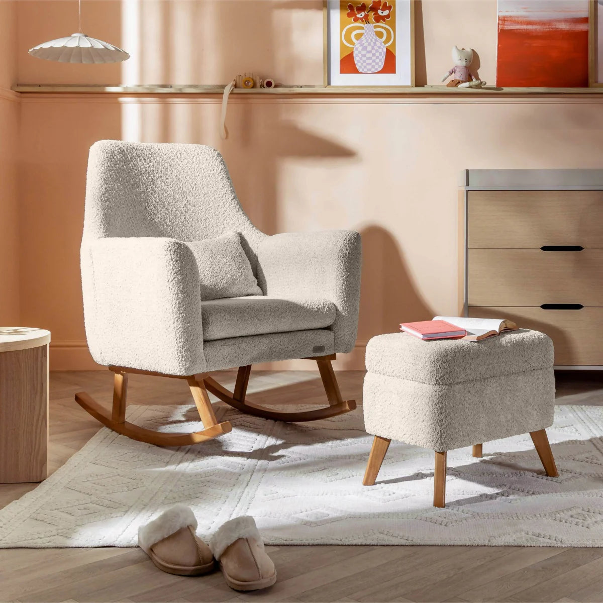 Tutti Bambini Oscar Luxe Rocking Chair & Footstool (Teddy Sage)