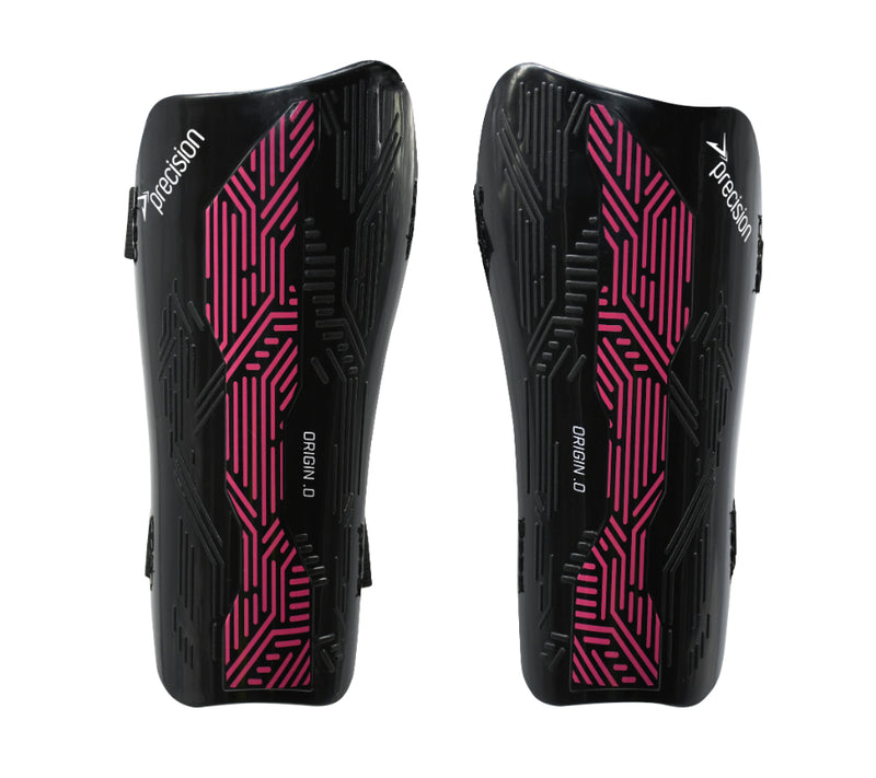 Precision Origin.0 Strap Shin Guards (Black & Pink)