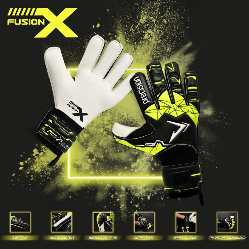 Precision Fusion X Flat Cut Finger Protect Goalkeeper Gloves