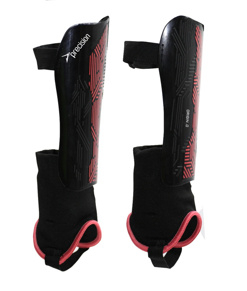 Precision Origin.0 Shin & Ankle Guards (Black & Red)