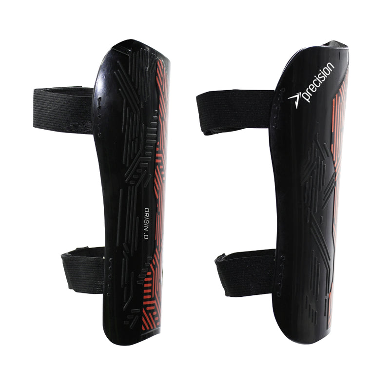Precision Origin.0 Strap Shin Guards (Black & Red)