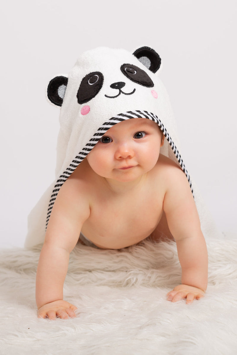 BeingBaby Luxury Bamboo Cotton Hooded Towel & Face Cloth - Panda