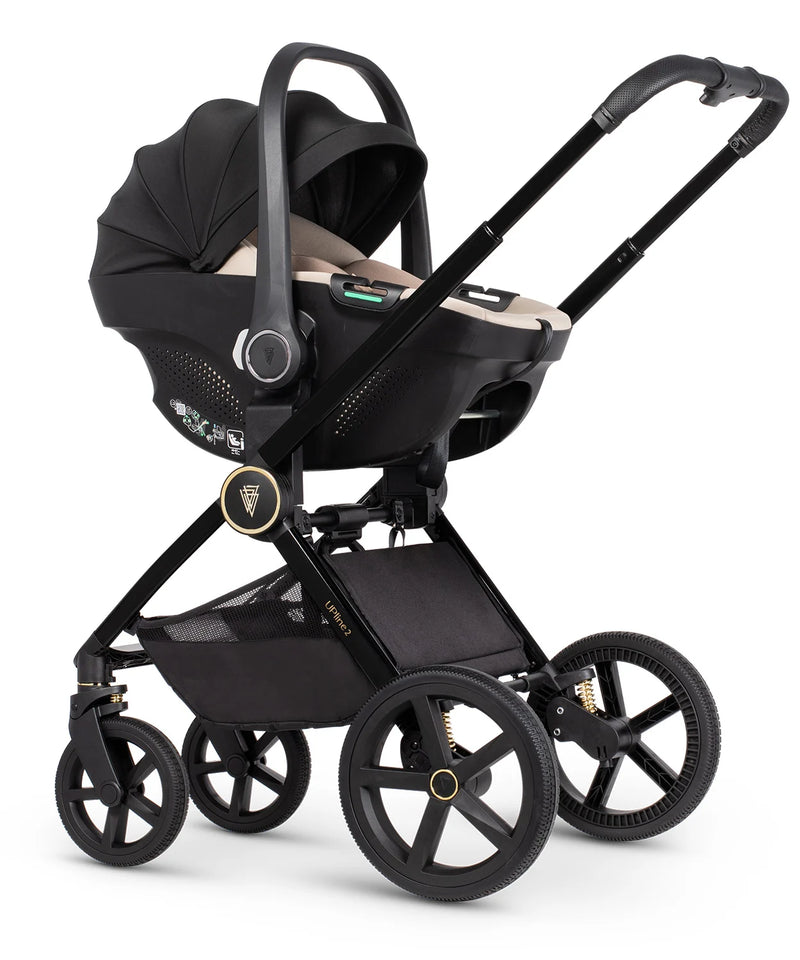 Venicci Upline 2 All Black Pram 10 Piece Bundle