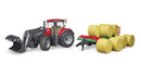 Bruder 03198 - Case IH Optum 300CVX + bale transport trailer