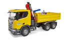 Bruder 03551 - Scania Super 560R construction site truck with crane and 2 pallets